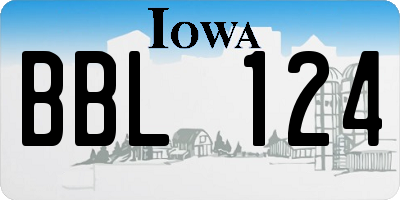 IA license plate BBL124