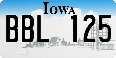 IA license plate BBL125