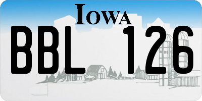 IA license plate BBL126