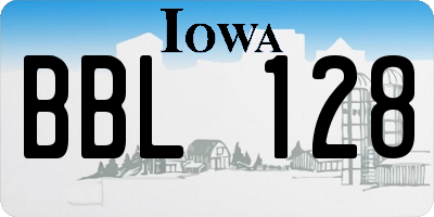 IA license plate BBL128