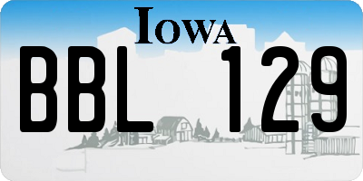 IA license plate BBL129