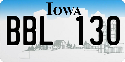 IA license plate BBL130