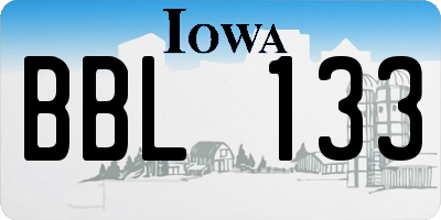 IA license plate BBL133
