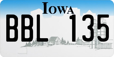 IA license plate BBL135