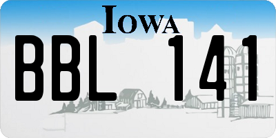 IA license plate BBL141