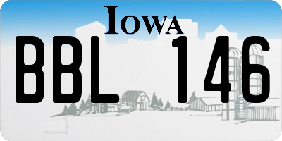 IA license plate BBL146