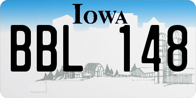 IA license plate BBL148