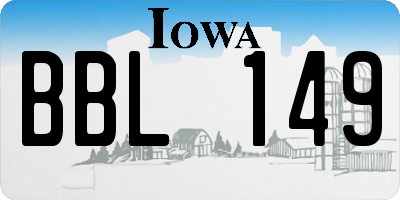IA license plate BBL149