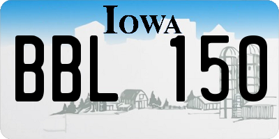 IA license plate BBL150