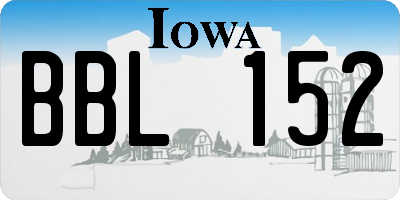 IA license plate BBL152