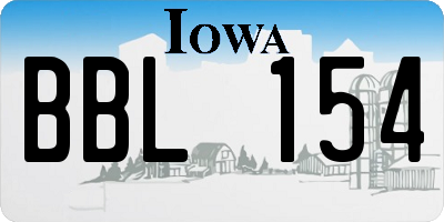 IA license plate BBL154