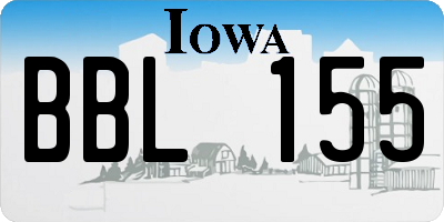 IA license plate BBL155