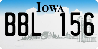 IA license plate BBL156