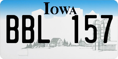 IA license plate BBL157