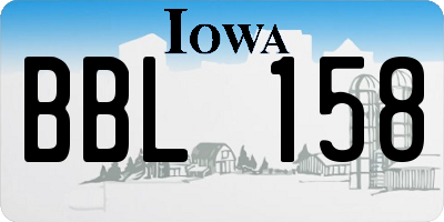 IA license plate BBL158