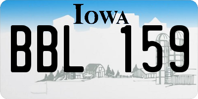 IA license plate BBL159