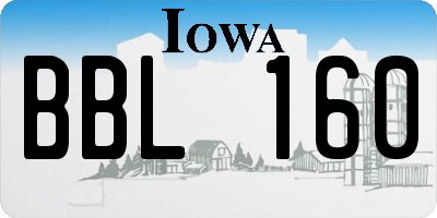 IA license plate BBL160
