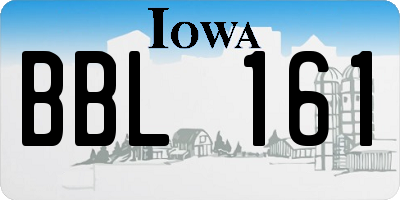 IA license plate BBL161