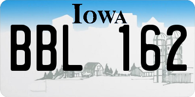 IA license plate BBL162