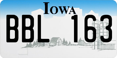 IA license plate BBL163