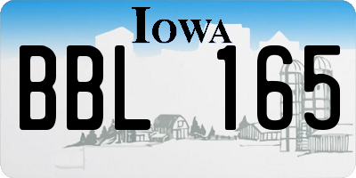 IA license plate BBL165