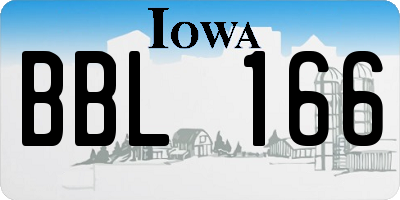 IA license plate BBL166