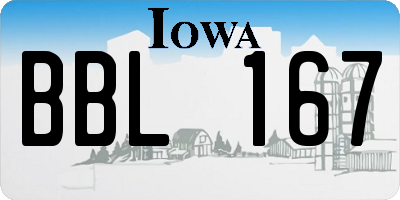 IA license plate BBL167