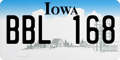 IA license plate BBL168