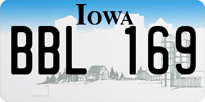 IA license plate BBL169