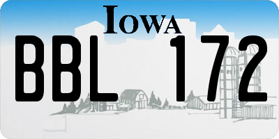IA license plate BBL172