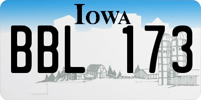IA license plate BBL173