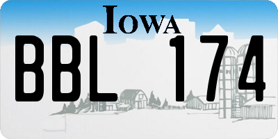 IA license plate BBL174