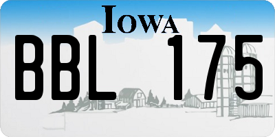 IA license plate BBL175