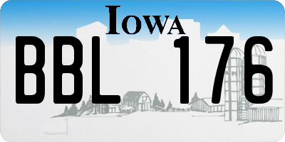 IA license plate BBL176