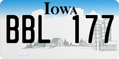 IA license plate BBL177