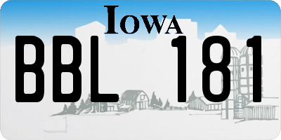 IA license plate BBL181