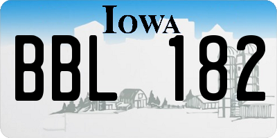IA license plate BBL182
