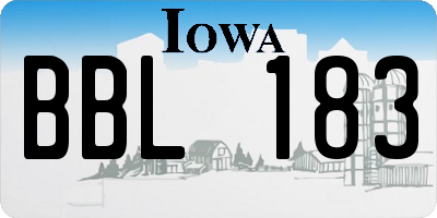 IA license plate BBL183