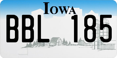 IA license plate BBL185