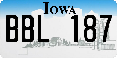 IA license plate BBL187