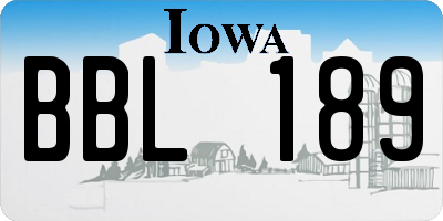IA license plate BBL189