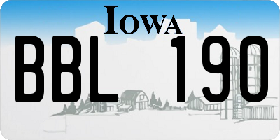 IA license plate BBL190