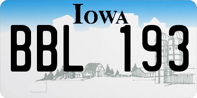 IA license plate BBL193