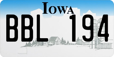 IA license plate BBL194
