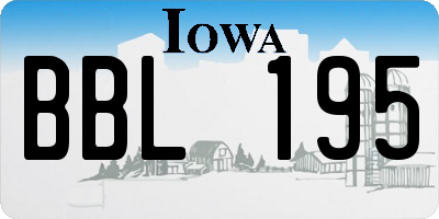 IA license plate BBL195
