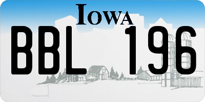 IA license plate BBL196