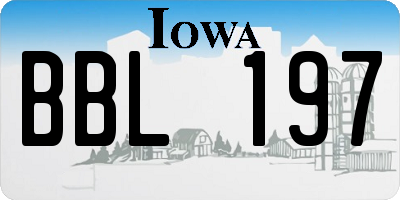 IA license plate BBL197