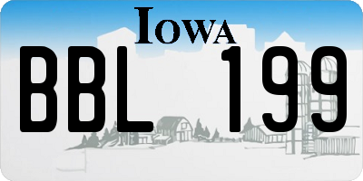 IA license plate BBL199