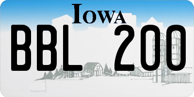 IA license plate BBL200