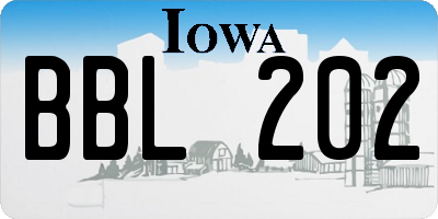 IA license plate BBL202